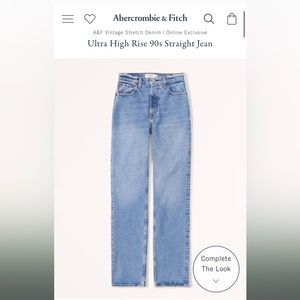 Abercrombie Ultra High Rise 90s Straight Jean Size 27/4 Short